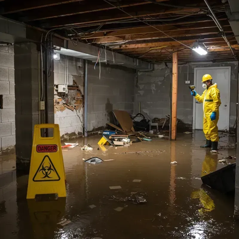 Flooded Basement Electrical Hazard in Lexington, NC Property